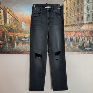 Hidden Tracey High Rise Straight Black Distressed Jeans